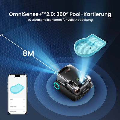 Aiper Scuba X1 Pro Max Poolroboter kabellos mit Akku, 360° Mapping FlexiPath 2.0