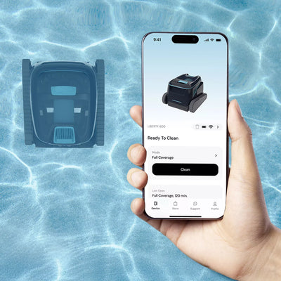 Dolphin Liberty 600 Poolroboter Kabellos – Bis 15 m – Treppenreinigung, App, 2 Wochen Betrieb, Boden Wand Wasserlinie