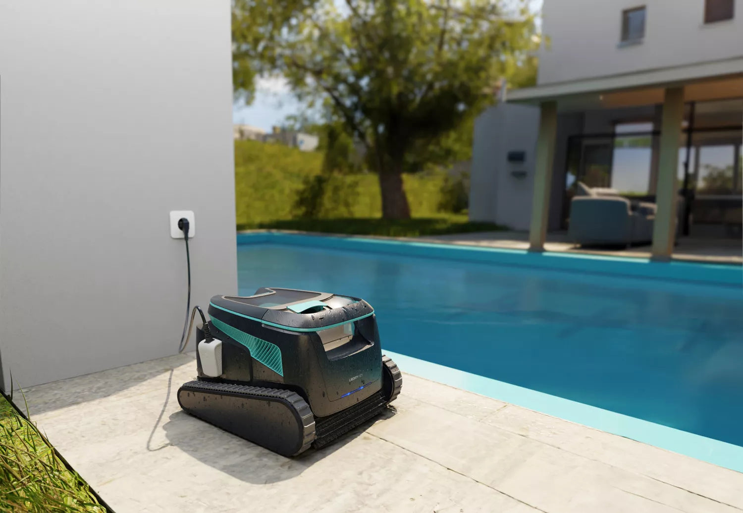 Dolphin Liberty 600 Poolroboter Kabellos – Bis 15 m – Treppenreinigung, App, 2 Wochen Betrieb, Boden Wand Wasserlinie